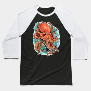 Giant Octopus Baseball T-Shirt